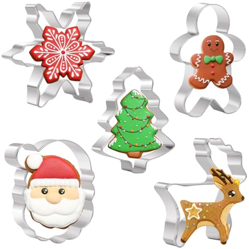Emporte-pièces Noël, 5 pièces en acier inoxydable