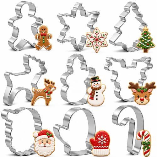 Lot de 9 emporte-pièces de Noël - Étoile, arbre, ange