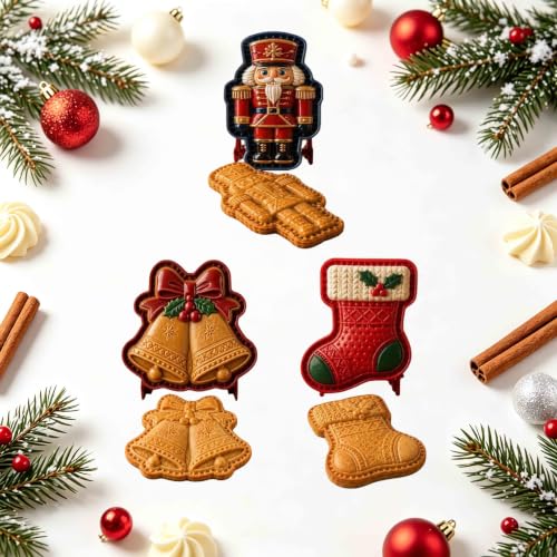 8 Cm Emporte Piece NoëL, Mini-Tourte De Motifs Festifs、B | 