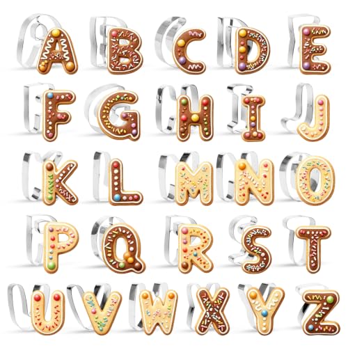 Lot de 26 emporte-pièces en forme de lettres de lalphabet A