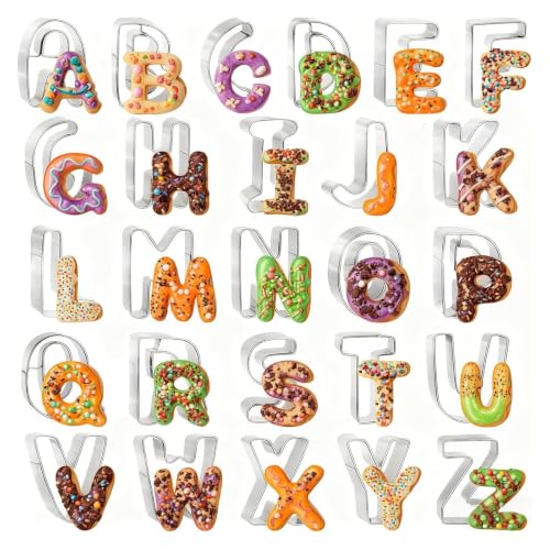 Emporte Pièce Lettre Alphabet A-Z, 26 Moules Biscuits Pâtiss