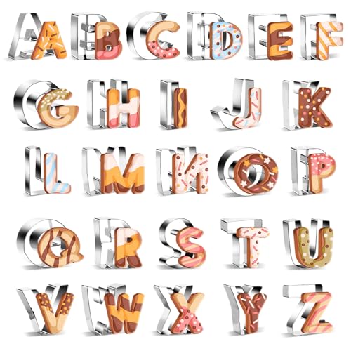 Realand Lot de 26 grands emporte-pièces en forme de lettres