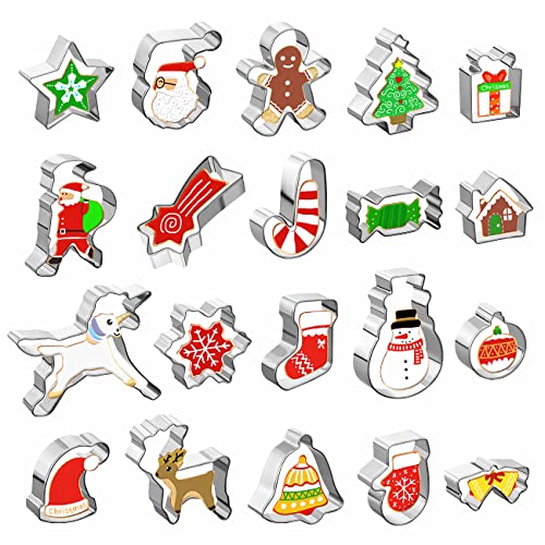 GWHOLE Emporte-Pièces Noël en Acier Inoxydable, Lot de 20