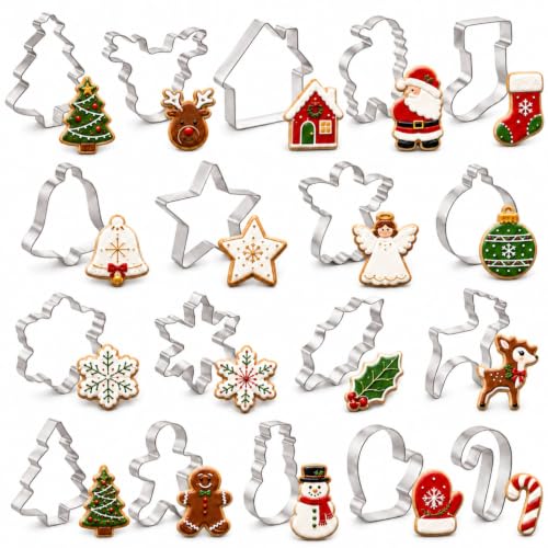 Emporte-pièces biscuits de Noël, lot de 18 en acier inoxydab