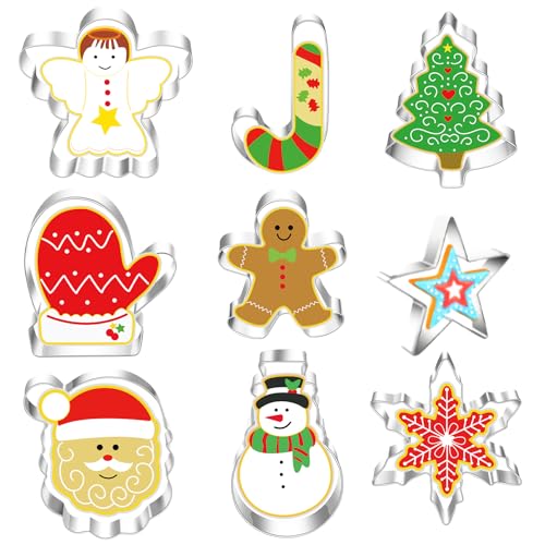 CharmBurst Lot de 9 emporte-pièces de Noël de Haute qualité 