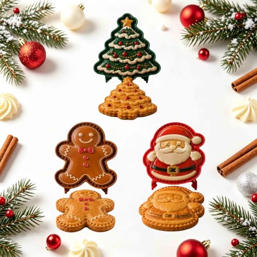 8 Cm Emporte Piece NoëL, Mini-Tourte De Motifs Festifs、A