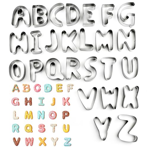 Lot de 26 emporte-pièces en forme de lettres de lalphabet A-